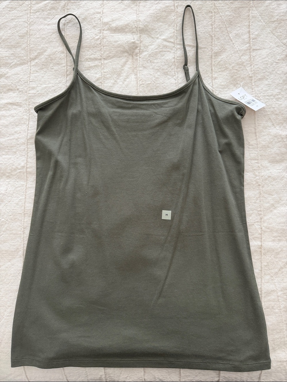 LOFT Olive Green Adjustable Strap Camisole